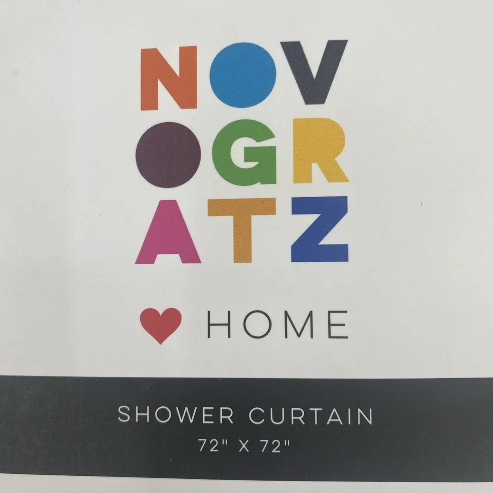 Novogratz Shower Curtain Pink Purple White Daisy Flowers 100% Cotton Fabric